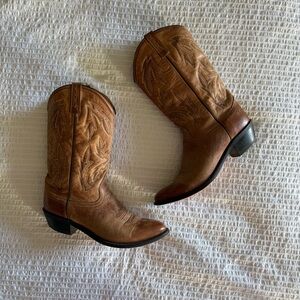 Classic Brown Leather Cowboy Boots